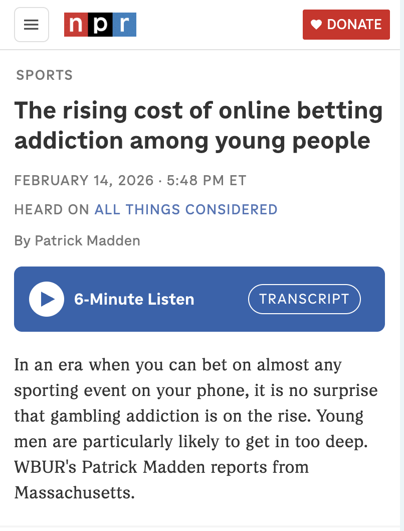 NPR / All Things Considered article